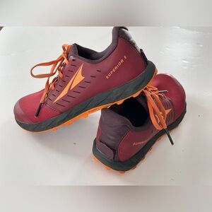 Altra Superior 5 trail running shoes women’s 10.5 maroon zero drop wide toe box